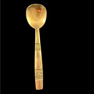 VTG Brass Soup Spoons Set Of 12 Ornate Decorative Handles